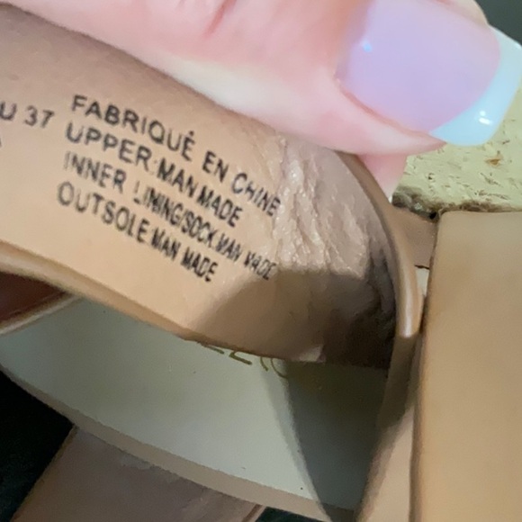 Woman's Neutral Adjustable Buckle Rounded Toe Wedge Heel Shoe - Picture 8 of 8